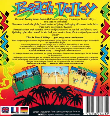 Beach Volley (UK) (1989) (Trainer) box cover back